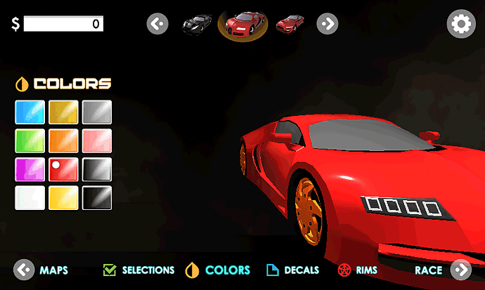 superrushstreetracingcarselection