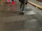 Guy Riding Skateboard While Performing Handstand