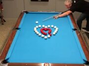 Expert Pool Player Makes Heart