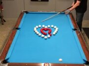 Expert Pool Player Makes Heart