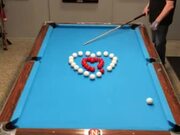Expert Pool Player Makes Heart
