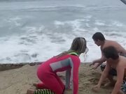 Wave Washes Away Kids