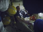 Hatch of Space Station Opens